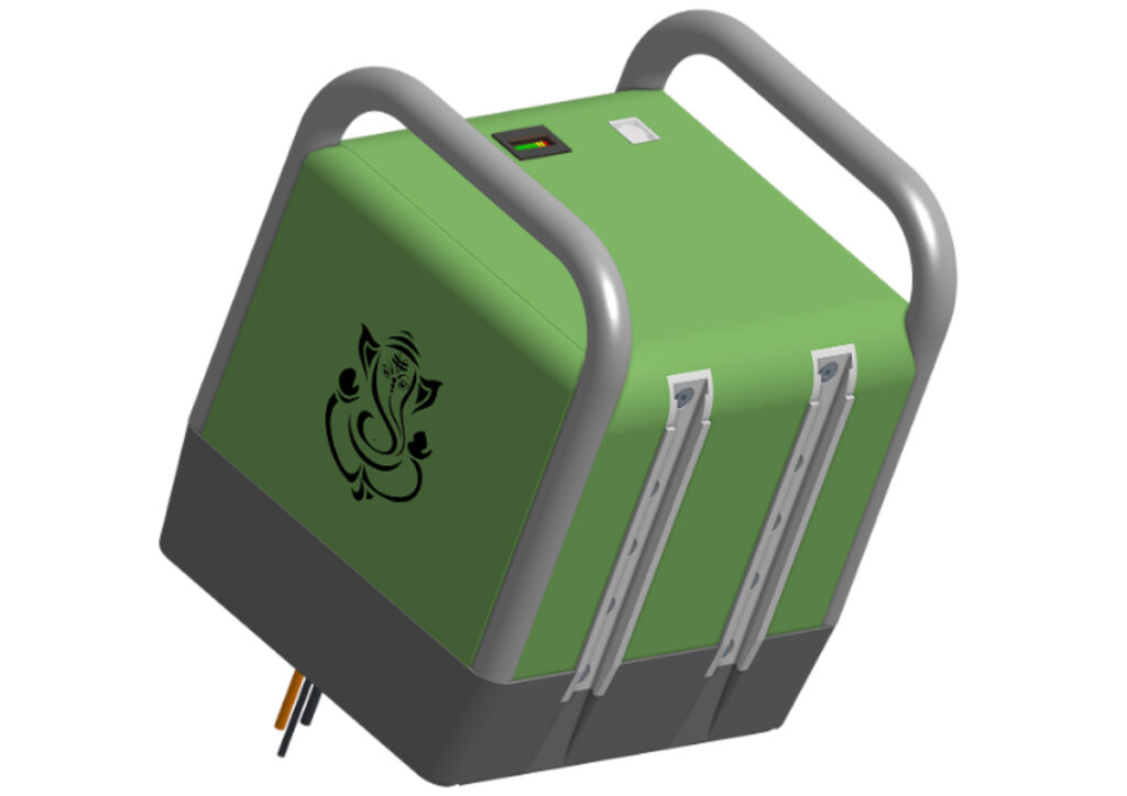 Green battery with handles - Prototype 3
