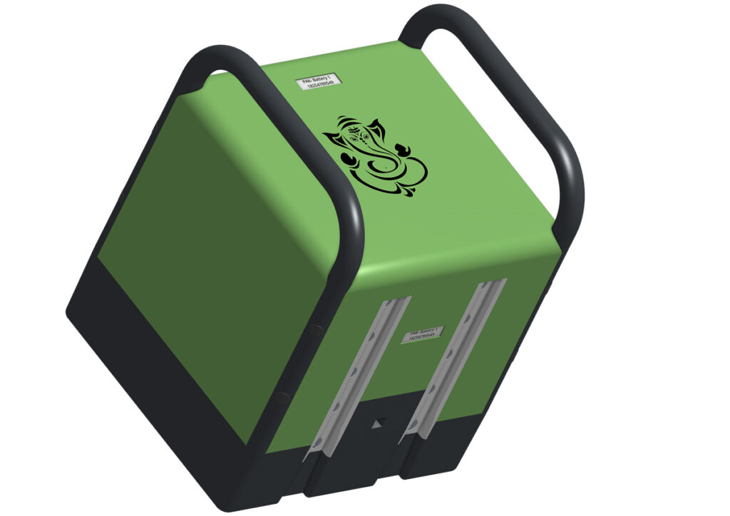 Green battery with handles - Prototype 4